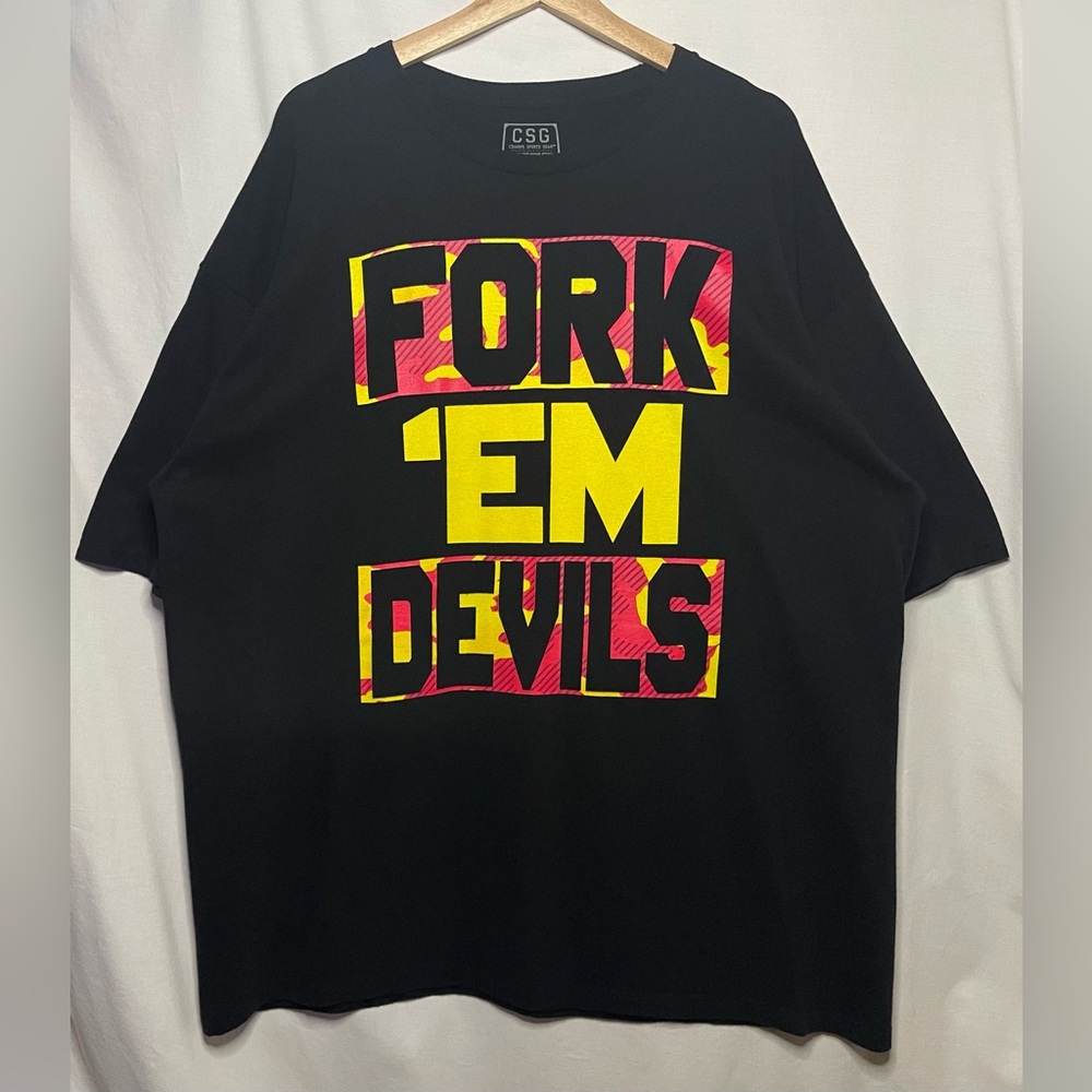 CSG Fork ‘Em Devils Arizona State Sun Devils  Black T-Shirt Size 2XL